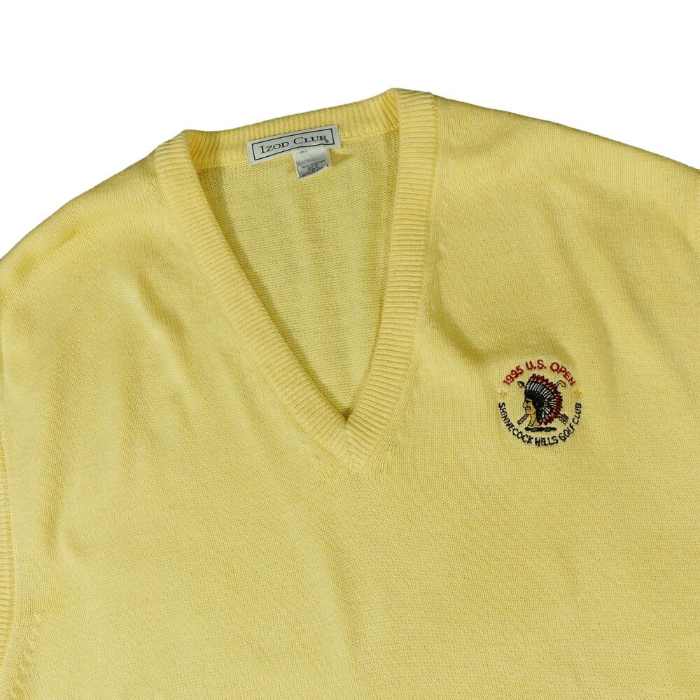 IZOD Vintage 1995 US Open Shinnecock Hills Egyptian Cotton Golf Sweater Vest USA